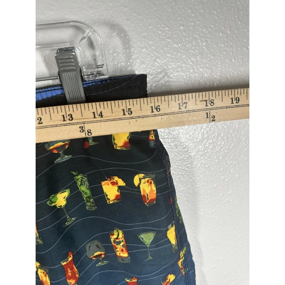 Tommy Bahama Relax Swim‎ Trunks Mens Medium Blue Cocktail Print Mesh Liner Beach